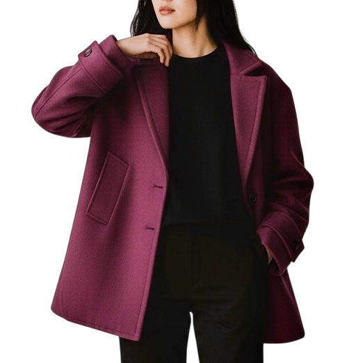 JEATIME CAPPOTTINO PEACOAT BORDEAUX