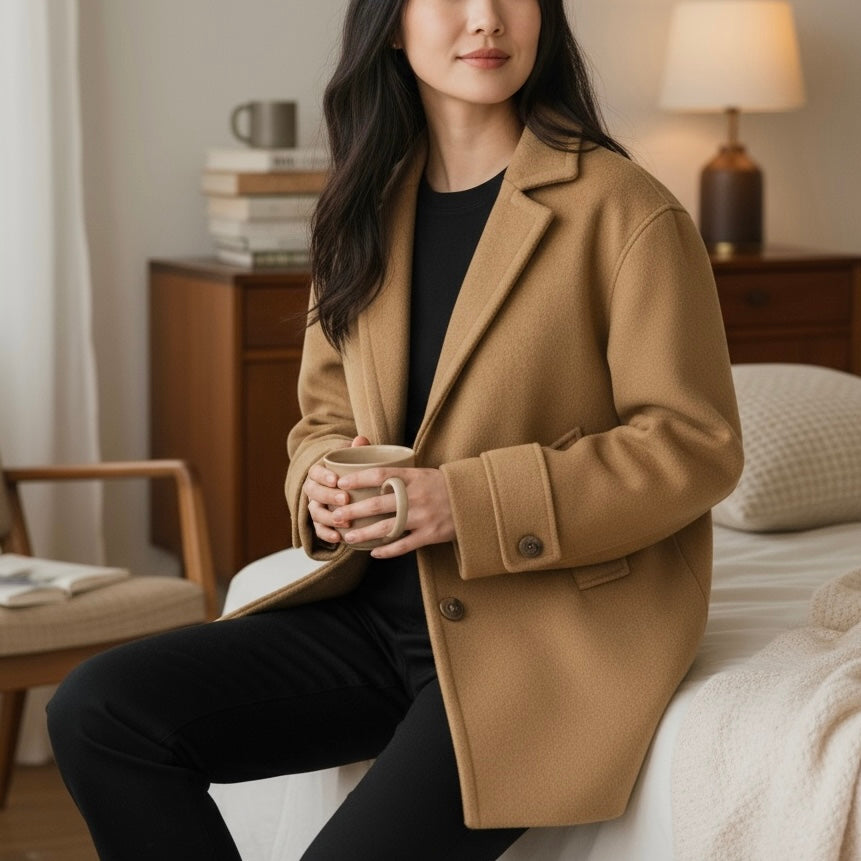 JEATIME CAPPOTTINO PEACOAT CAMEL