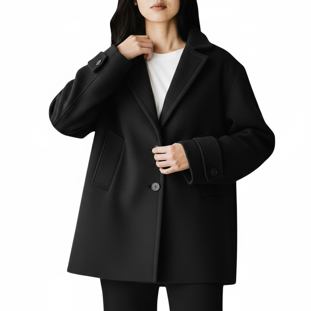 JEATIME CAPPOTTINO PEACOAT NERO