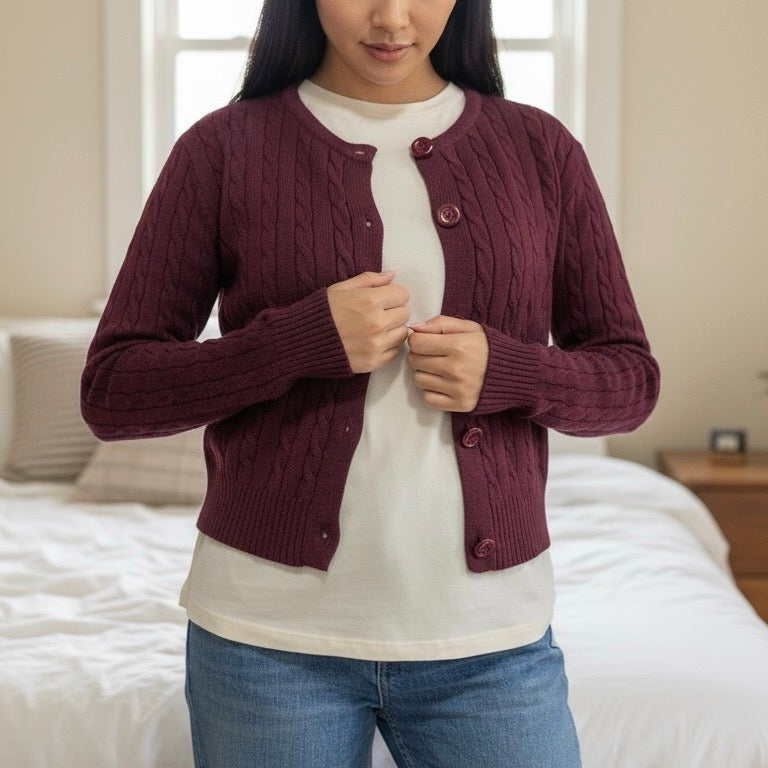 SOUTHLAB CARDIGAN RALPH BORDEAUX