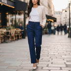 FUEGO PANTALONI PIEGONE BLU