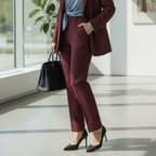 FUEGO PANTALONI PIEGONE BORDEAUX