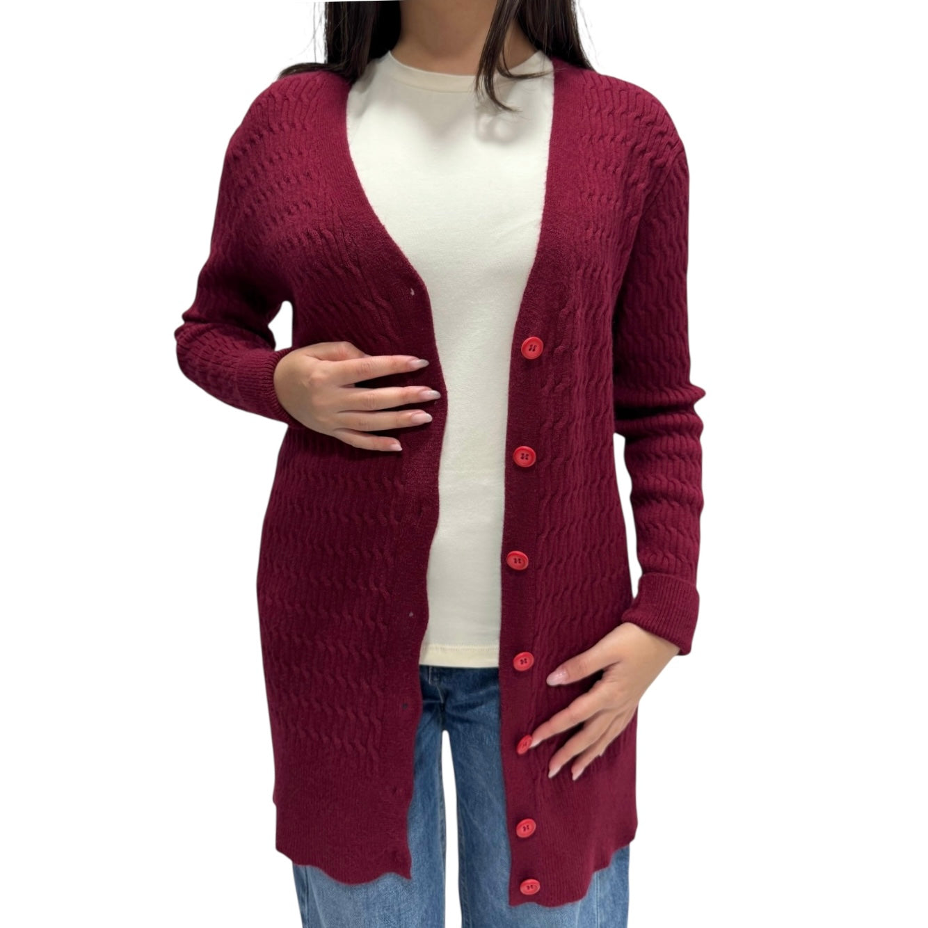 SOUTHLAB GARDIGAN MAXI RALPH BORDEAUX