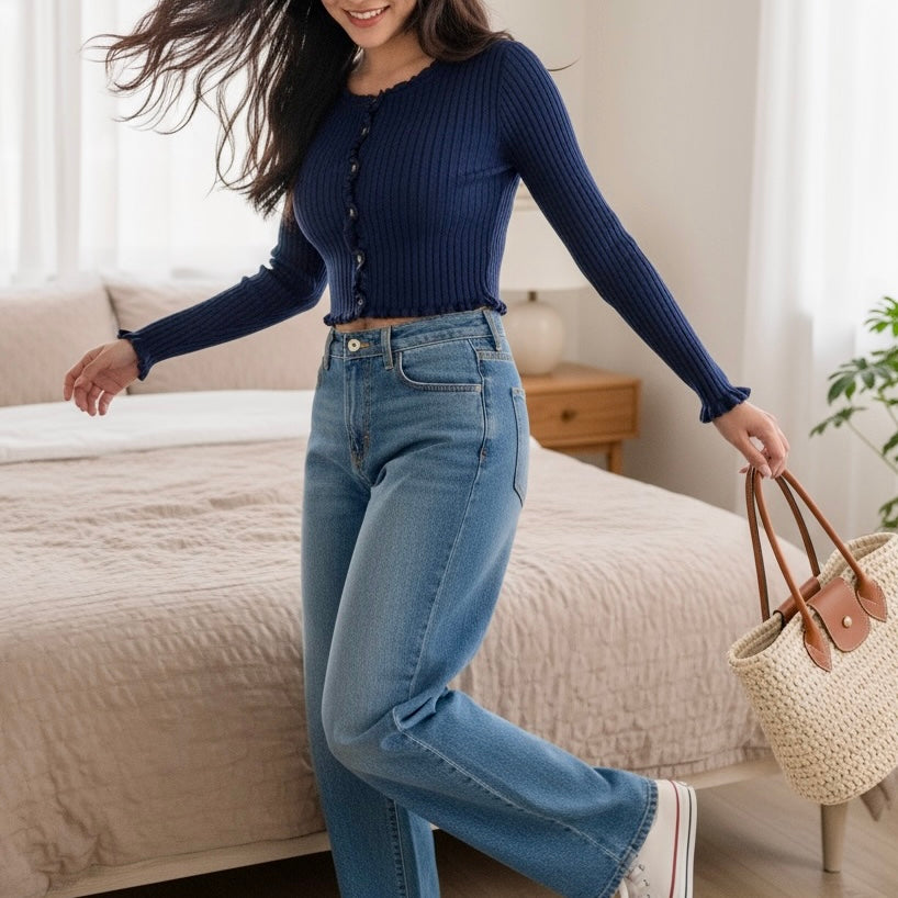 SOUTH LAB PULL CROP COSTINA BLU