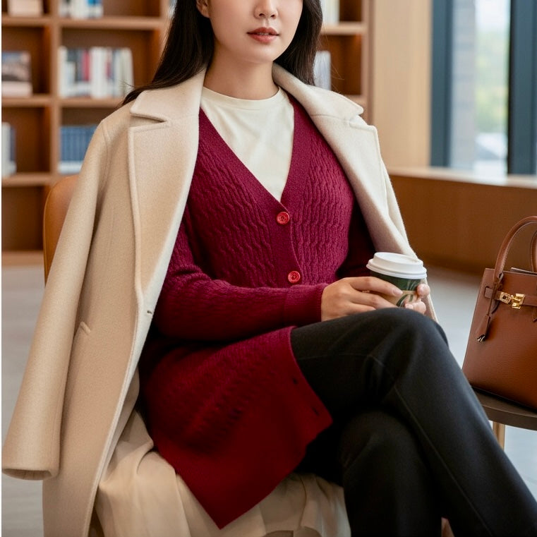 SOUTHLAB GARDIGAN MAXI RALPH BORDEAUX