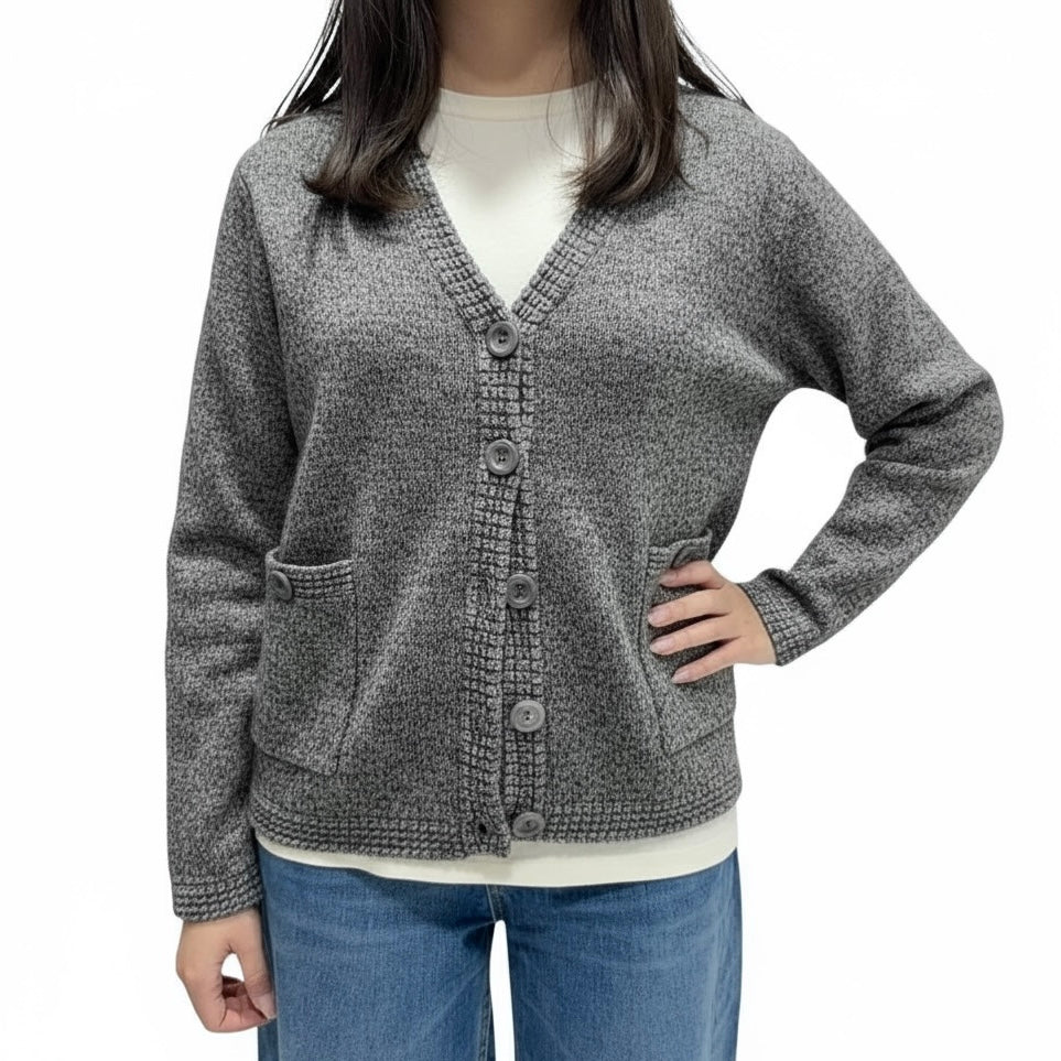 SOUTHLAB CARDIGAN COCO GRIGIO MÉLANGE