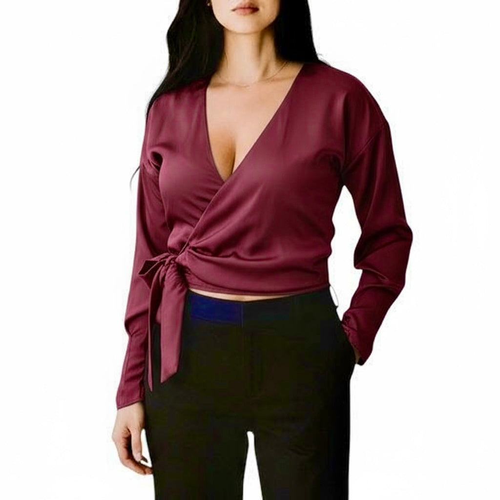 VICKYMOOD BLUSA KIMONO BORDEAUX