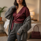 VICKYMOOD BLUSA KIMONO BORDEAUX