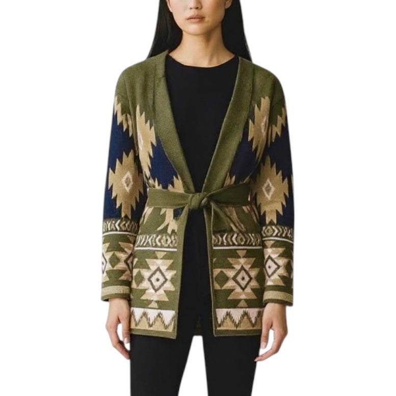 KONTATTO CARDIGAN AZTECO VERDE