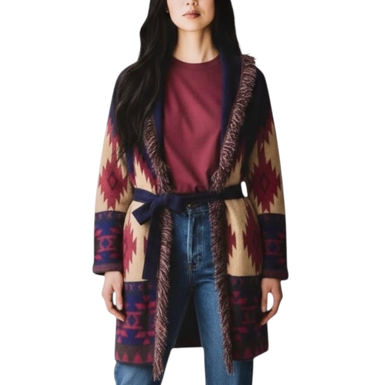 KONTATTO CARDIGAN AZTECO BLU