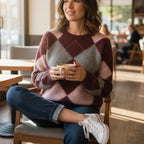 SOUTHLAB PULL ROMBI MOHAIR BORDEAUX