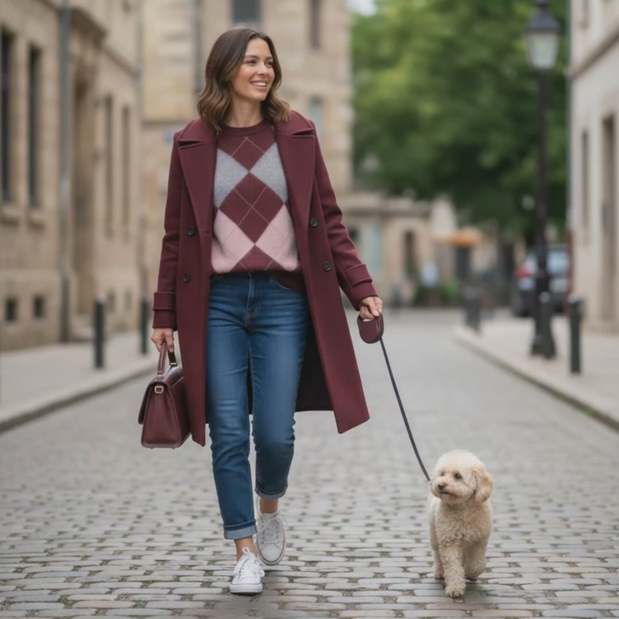 SOUTHLAB PULL ROMBI MOHAIR BORDEAUX