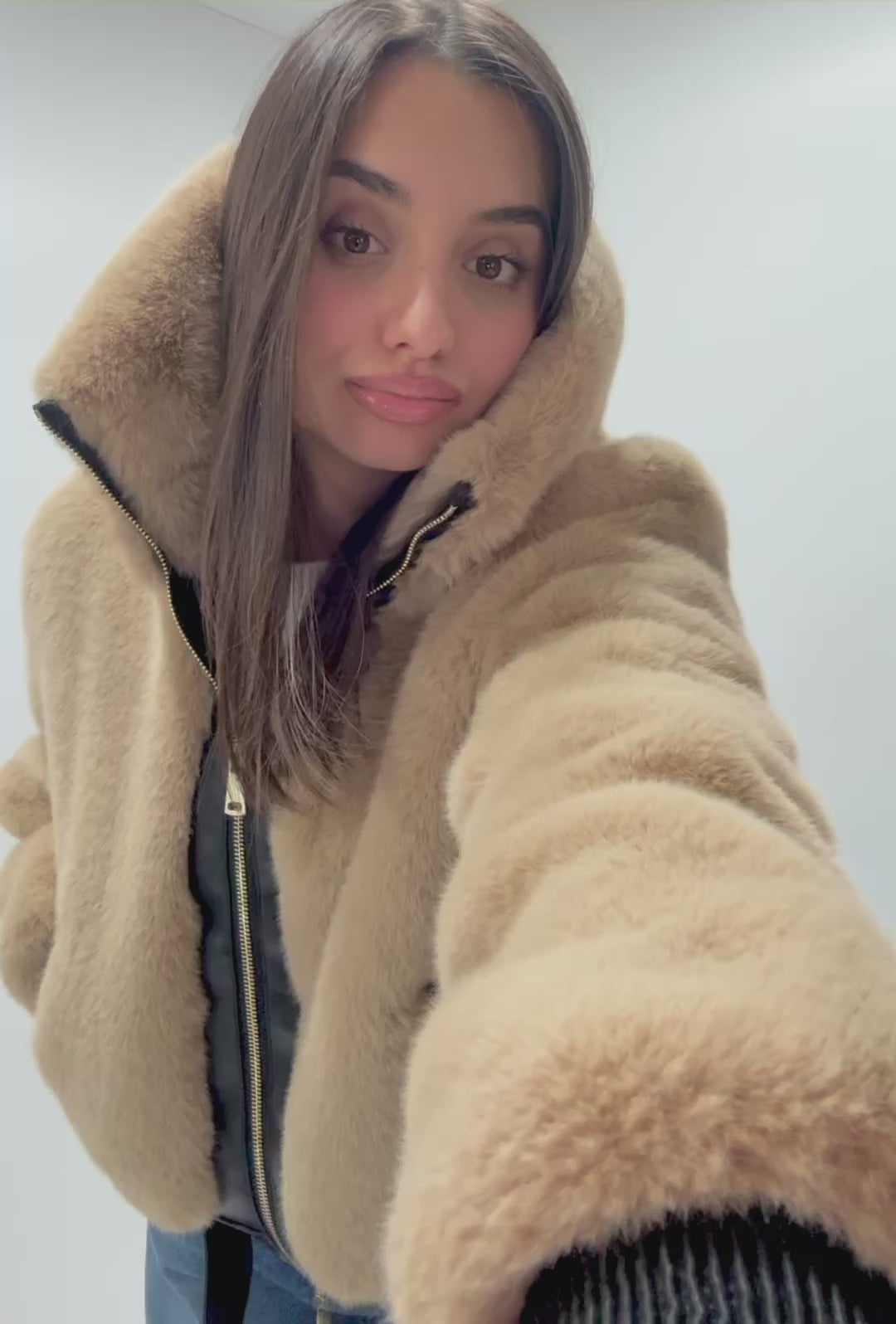 LOKITA GIUBBOTTO BOMBER ECOFUR MIELE