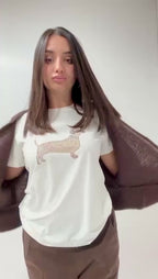 JETAIME T-SHIRT BASSOTTO STRASS